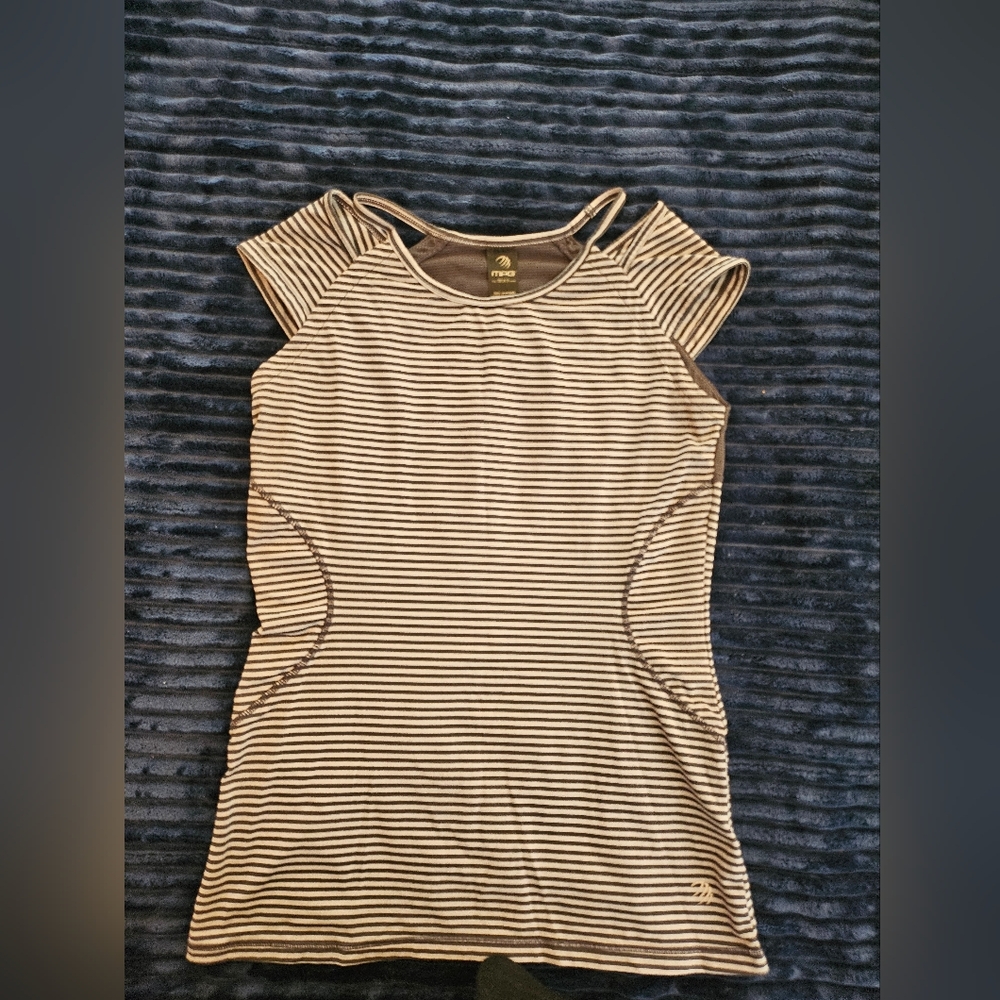 MPG striped tank top good condition, small. Black and white